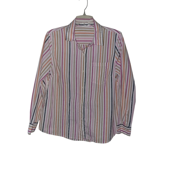 GAP Tops - Gap Multicolored Striped Button Down Shirt Large